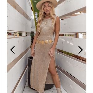 Brand new with tags gold mesh dress